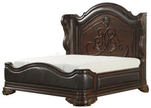 Load image into Gallery viewer, Homelegance Royal Highlands King Upholstered Panel Bed in Rich Cherry 1603K-1EK image

