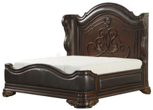 Load image into Gallery viewer, Royal Highlands Queen Upholstered Panel Bed in Rich Cherry 1603-1 image
