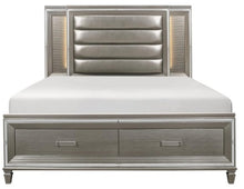 Load image into Gallery viewer, Homelegance Tamsin King Upholstered Storage Bed in Silver Grey Metallic 1616K-1EK* image
