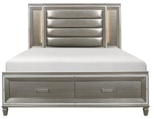 Load image into Gallery viewer, Tamsin Queen Upholstered Storage Bed in Silver Grey Metallic 1616-1* image
