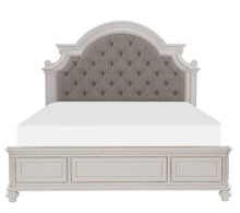 Load image into Gallery viewer, Homelegance Baylesford King Upholstered Panel Bed in Antique White 1624KW-1EK* image
