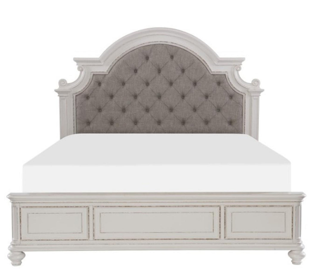 Homelegance Baylesford King Upholstered Panel Bed in Antique White 1624KW-1EK* image