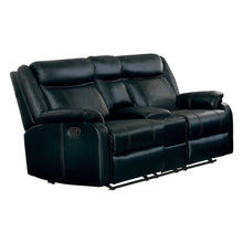 Load image into Gallery viewer, Homelegance Furniture Jude Double Glider Recliner Loveseat in Black 8201BLK-2 image
