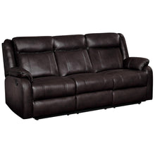 Load image into Gallery viewer, Homelegance Furniture Jude Double Glider Recliner Sofa in Brown 8201BRW-3 image
