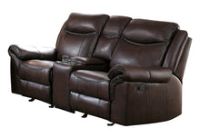Load image into Gallery viewer, Homelegance Furniture Aram Double Glider Reclining Loveseat in Brown 8206BRW-2 image

