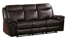 Load image into Gallery viewer, Homelegance Furniture Aram Double Glider Reclining Sofa in Brown 8206BRW-3 image
