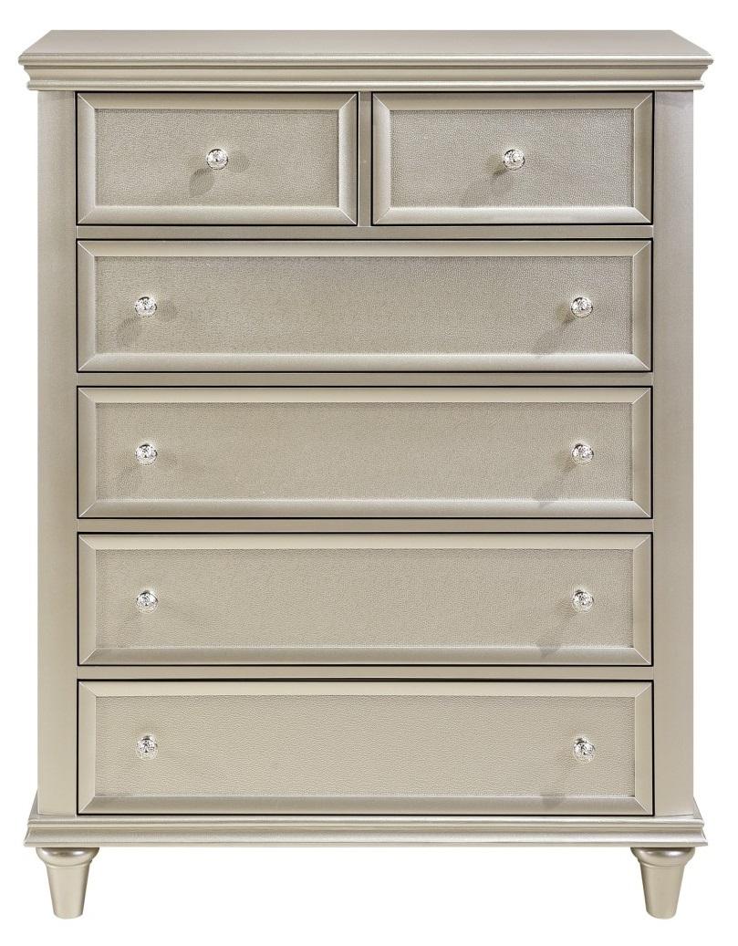 Homelegance Celandine 6 Drawer Chest in Silver 1928-9 image