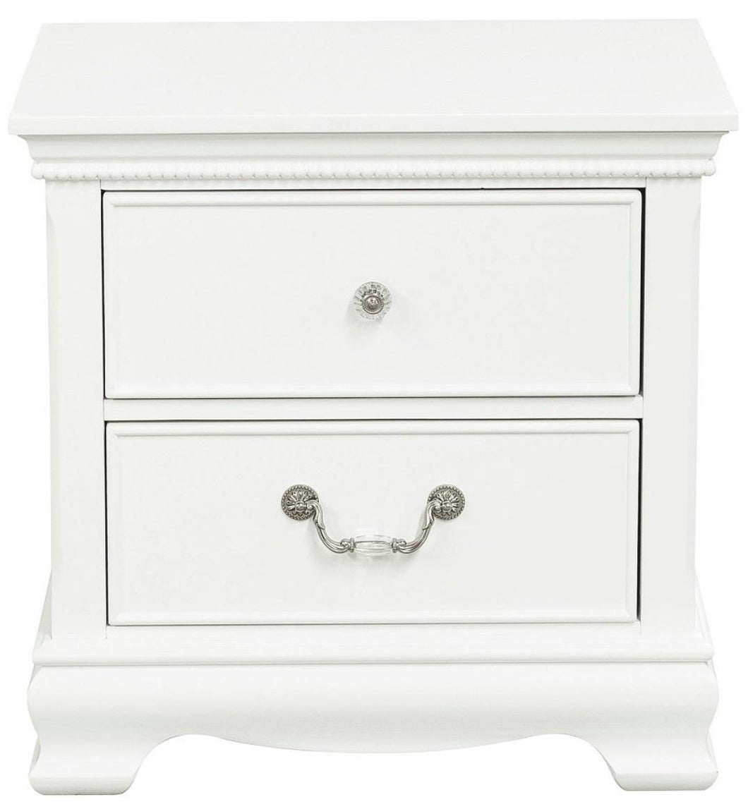 Homelegance Lucida 2 Drawer Nightstand in White 2039W-4 image