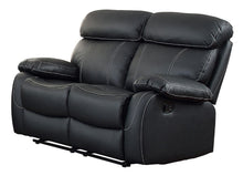 Load image into Gallery viewer, Homelegance Furniture Pendu Double Reclining Loveseat in Black 8326BLK-2 image
