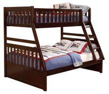 Load image into Gallery viewer, Homelegance Rowe Twin/Full Bunk Bed in Dark Cherry B2013TFDC-1* image
