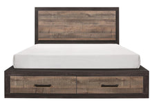 Load image into Gallery viewer, Miter Queen Platform Bed with Footboard Storage in Rustin Mahogany &amp; Dark Ebony 1762-1*
