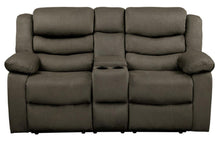Load image into Gallery viewer, Homelegance Furniture Discus Double Reclining Loveseat in Brown 9526BR-2 image
