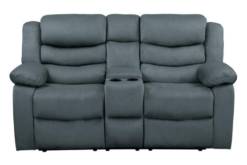 Homelegance Furniture Discus Double Reclining Loveseat in Gray 9526GY-2 image