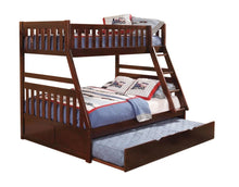 Load image into Gallery viewer, Homelegance Rowe Twin/Full Bunk Bed w/ Trundle in Dark Cherry B2013TFDC-1*T image
