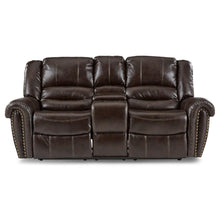 Load image into Gallery viewer, Homelegance Furniture Center Hill Double Glider Reclining Loveseat w/ Center Console in Dark Brown 9668BRW-2 image
