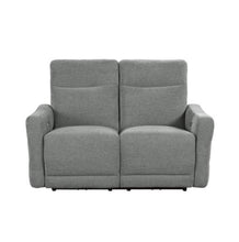 Load image into Gallery viewer, Homelegance Furniture Edition Power Double Lay Flat Reclining Loveseat in Dove Grey 9804DV-2PWH image

