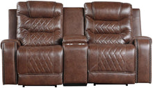 Load image into Gallery viewer, Homelegance Furniture Putnam Power Double Reclining Loveseat in Brown 9405BR-2PW image
