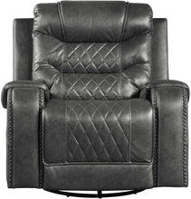 Load image into Gallery viewer, Homelegance Furniture Putnam Swivel Glider Reclining Chair in Gray 9405GY-1 image
