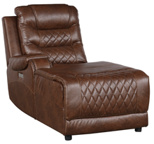 Load image into Gallery viewer, Homelegance Furniture Putnam Power Left Side Reclining Chaise with USB Port in Brown 9405BR-LCPW image
