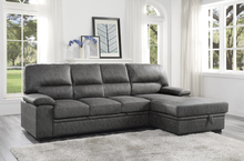 Load image into Gallery viewer, Homelegance Furniture Michigan Sectional with Pull Out Bed and Right Chaise in Dark Gray 9407DG*2RC3L image
