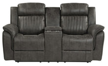 Load image into Gallery viewer, Homelegance Furniture Centeroak Double Reclining Loveseat in Gray 9479BRG-2 image
