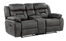 Load image into Gallery viewer, Homelegance Furniture Madrona Hill Double Reclining Loveseat in Gray 9989GY-2 image
