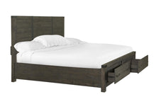 Load image into Gallery viewer, Magnussen Abington King Panel Storage Bed in Weathered Charcoal
