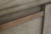 Load image into Gallery viewer, Magnussen Furniture Atelier California King Panel Storage Bed in Nouveau Grey, Palladium Metal
