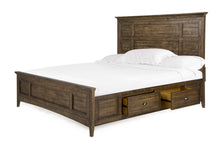 Load image into Gallery viewer, Magnussen Furniture Bay Creek King Panel Bed with Storage Rails in Toasted Nutmeg image
