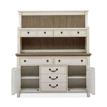 Load image into Gallery viewer, Magnussen Furniture Bellevue Manor Buffet with Hutch in White Weathered Shutter
