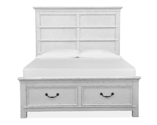 Magnussen Furniture Bellevue Manor King Storage Bed in Weathered Shutter White image