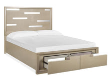 Load image into Gallery viewer, Magnussen Furniture Chantelle Queen Panel Storage Bed in Champagne
