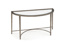 Load image into Gallery viewer, Magnussen Furniture Copia Demilune Sofa Table in Antiqued Silver image
