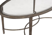 Load image into Gallery viewer, Magnussen Furniture Copia Demilune Sofa Table in Antiqued Silver
