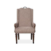 Load image into Gallery viewer, Magnussen Furniture Durango Upholstered Host Arm Chair in Willadeene Brown

