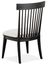 Load image into Gallery viewer, Magnussen Furniture Harper Springs Dining Side Chair with Upholstered Seat and Wood Windsor Back in Silo Black (Set of 2)
