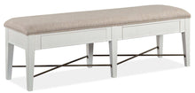 Load image into Gallery viewer, Magnussen Furniture Heron Cove Bench with Upholstered Seat in Chalk White image
