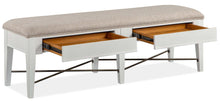 Load image into Gallery viewer, Magnussen Furniture Heron Cove Bench with Upholstered Seat in Chalk White
