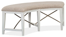 Load image into Gallery viewer, Magnussen Furniture Heron Cove Curved Bench with Upholstered Seat in Chalk White image
