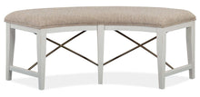 Load image into Gallery viewer, Magnussen Furniture Heron Cove Curved Bench with Upholstered Seat in Chalk White
