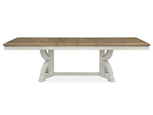 Load image into Gallery viewer, Magnussen Furniture Hutcheson Trestle Dining Table in Berkshire Beige and Homestead White
