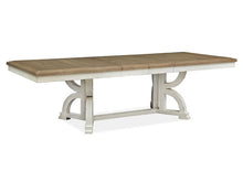 Load image into Gallery viewer, Magnussen Furniture Hutcheson Trestle Dining Table in Berkshire Beige and Homestead White
