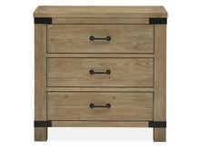 Load image into Gallery viewer, Magnussen Furniture Madison Heights Bachelor Chest with Metal Decoration in Weathered Fawn
