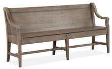 Load image into Gallery viewer, Magnussen Furniture Paxton Place Bench w/ Back in Dovetail Grey

