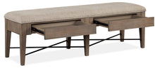 Load image into Gallery viewer, Magnussen Furniture Paxton Place Bench w/ Upholstered Seat in Dovetail Grey

