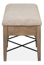 Load image into Gallery viewer, Magnussen Furniture Paxton Place Bench w/ Upholstered Seat in Dovetail Grey
