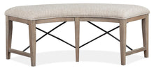 Load image into Gallery viewer, Magnussen Furniture Paxton Place Curved Bench w/ Upholstered Seat in Dovetail Grey image
