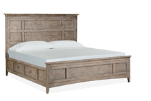 Load image into Gallery viewer, Magnussen Furniture Paxton Place King Panel Bed with Storage Rails in Dovetail Grey image
