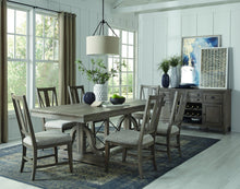 Load image into Gallery viewer, Magnussen Furniture Paxton Place Trestle Dining Table in Dovetail Grey image
