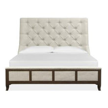 Load image into Gallery viewer, Magnussen Furniture Roxbury Manor California King Sleigh Upholstered Bed in Homestead Brown image

